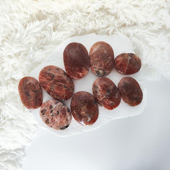 Sparkly Sunstone Palm Stone - Picture 1 of 10